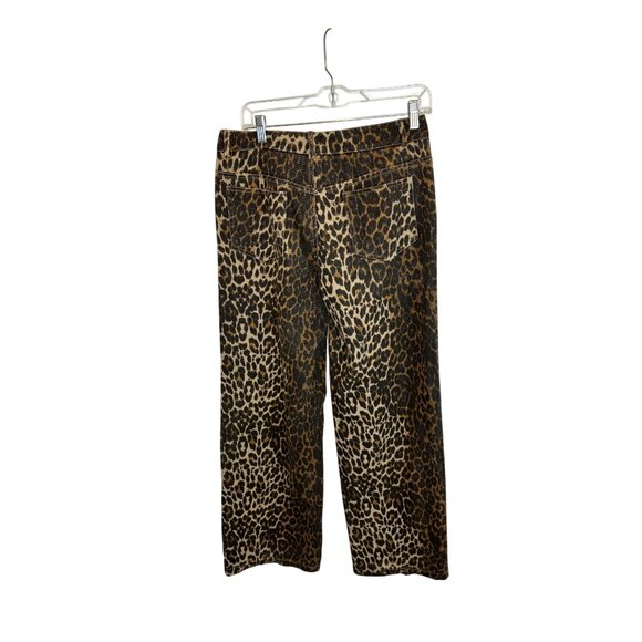 Edikted Leopard Print Mid Rise Straight Leg Jeans - Size M - Picture 8 of 9